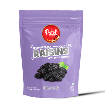Afghani Black Raisins Silver with Seeds (Kismis)