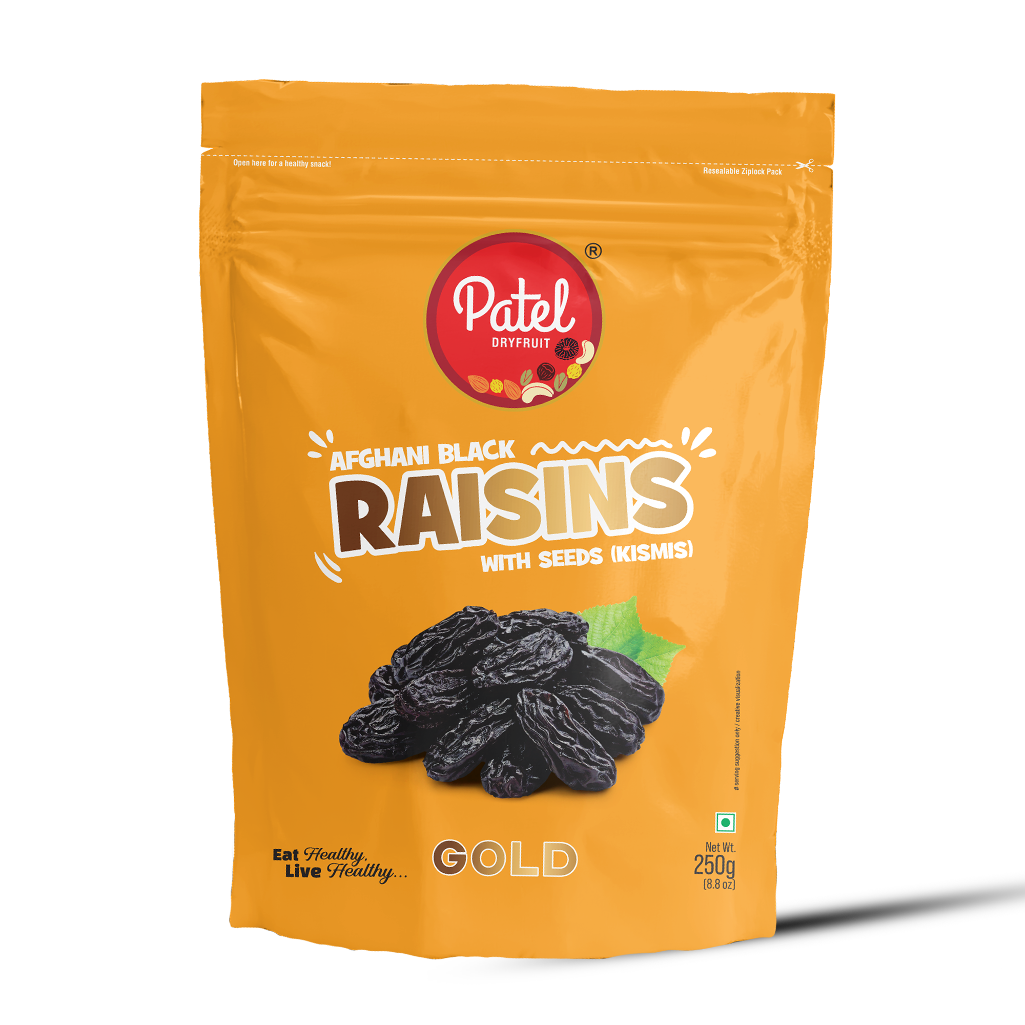 Afghani Black Raisins Gold with Seeds (Kismis)