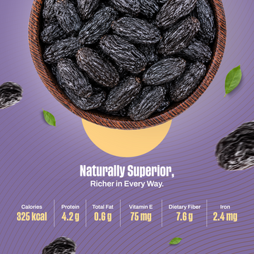Afghani Black Raisins Silver with Seeds (Kismis)