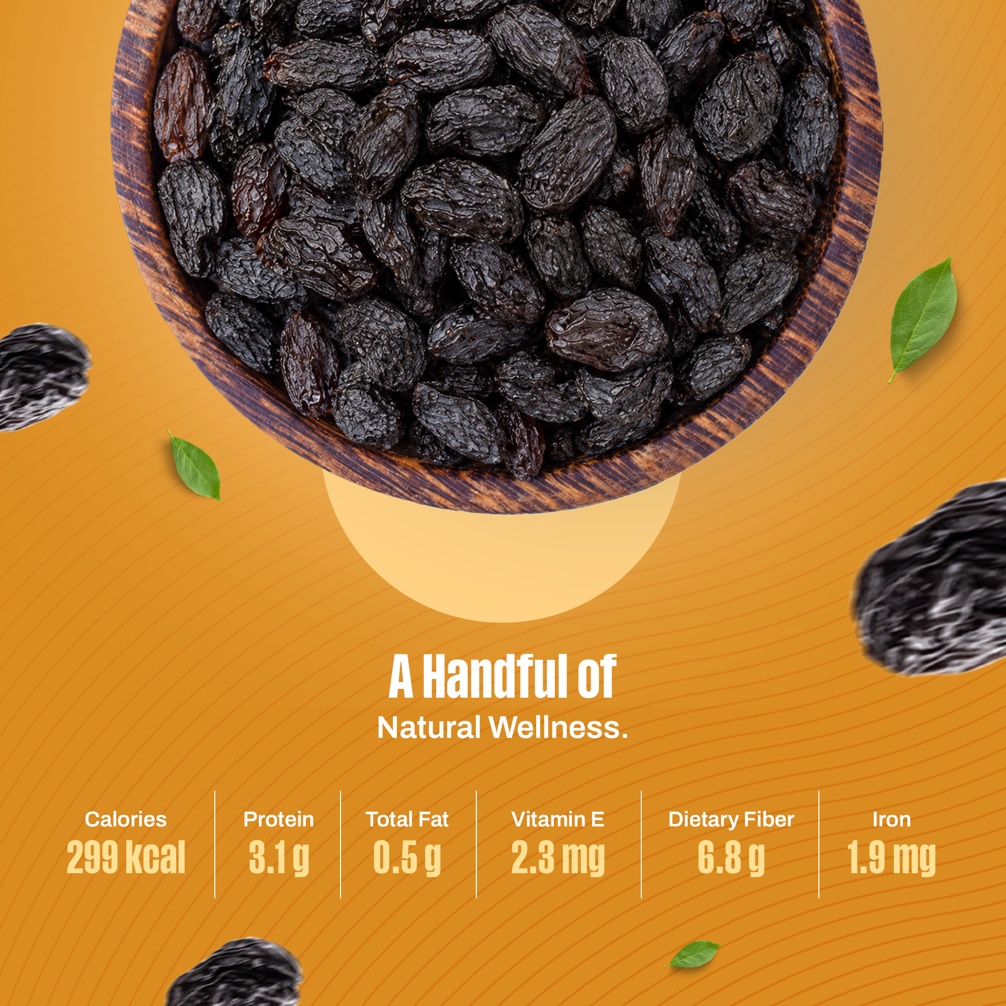 Afghani Black Raisins Gold with Seeds (Kismis)
