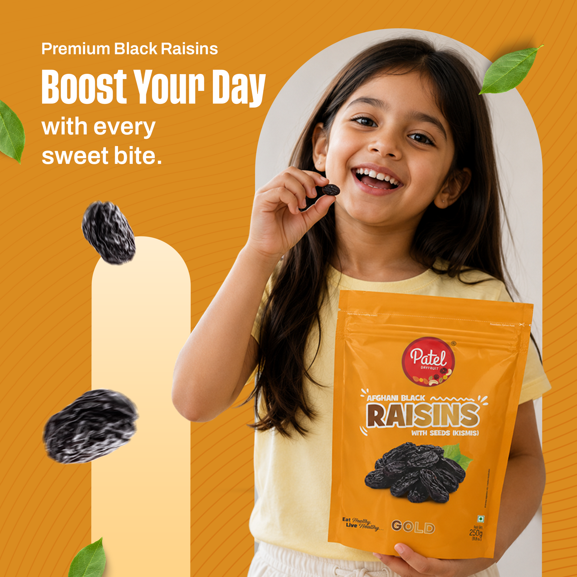 Afghani Black Raisins Gold with Seeds (Kismis)