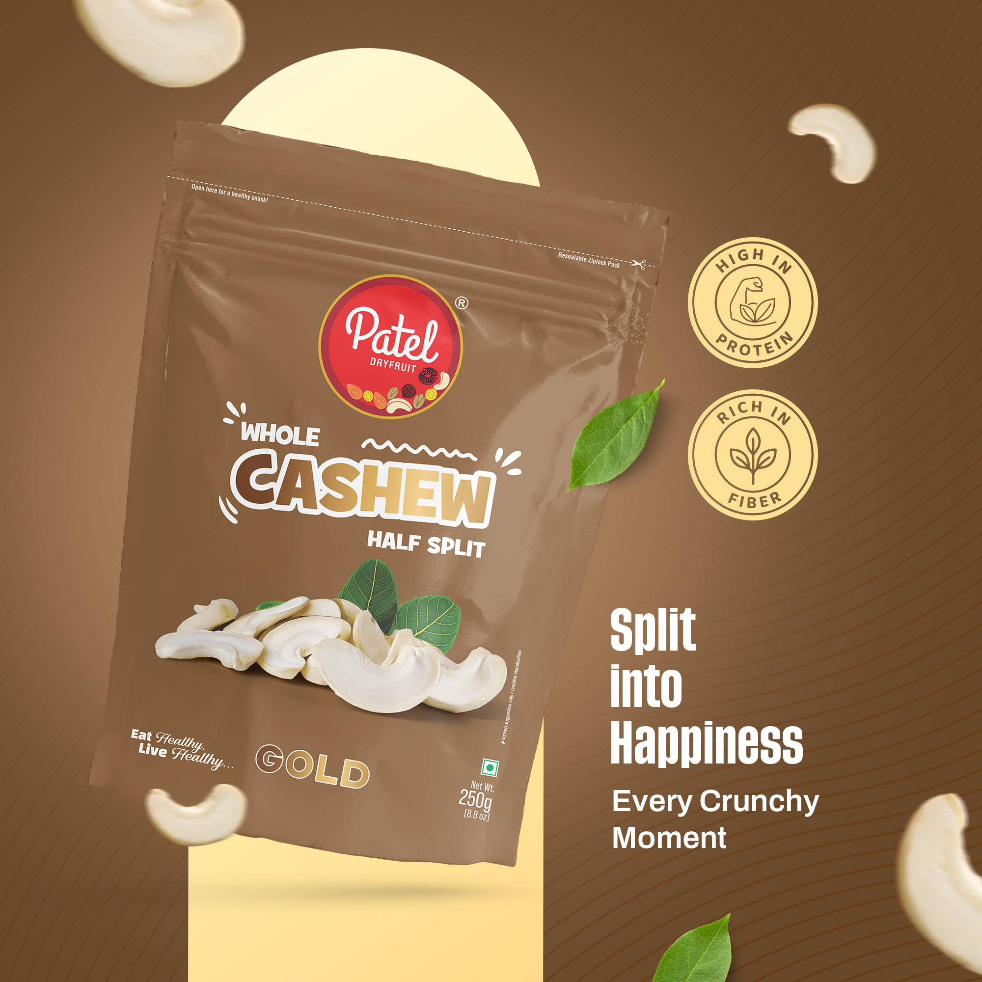 Whole Cashew Half Split Gold